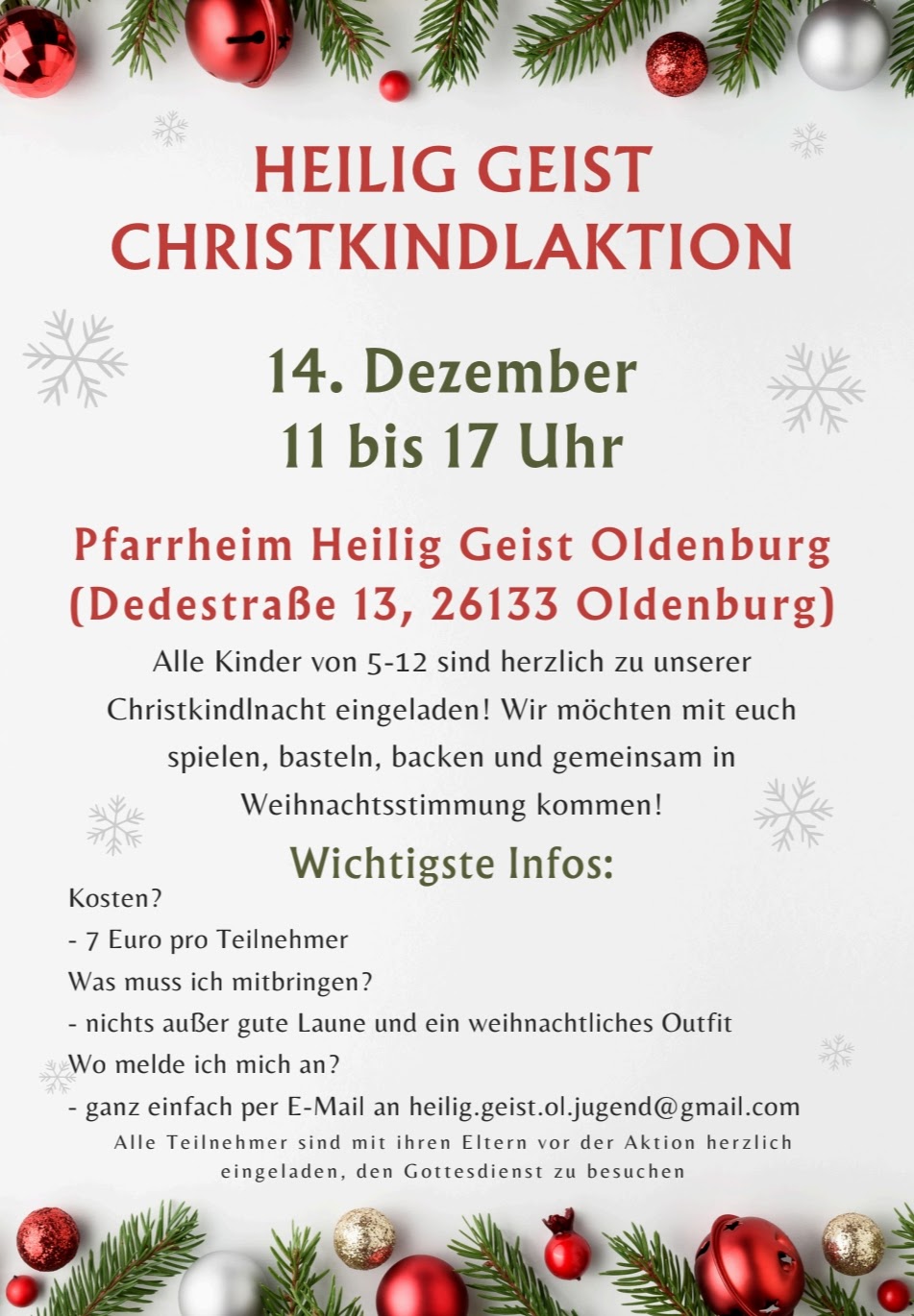 Heilig Geist Christkindlaktion Heilig Geist Christkindlaktion